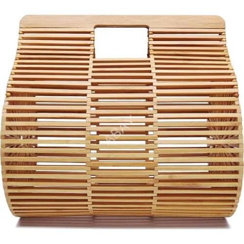 2020 new ins bamboo woven bag womens elliptical bag Outdoor Travel Beach Bag Bohemia womens hollow bamboo handbag summer bolso