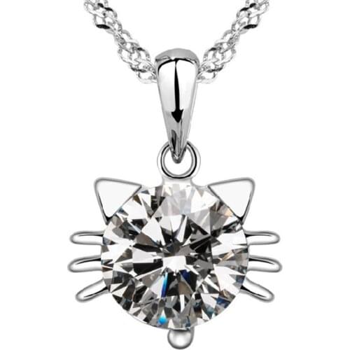 CAN12 women necklace Simple micro-set necklace Korean version of jewelry foreign trade sterling silver necklace lover