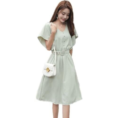 Elegant Bandage Summer Dresses Women 2020 Yellow Green Apricot V-neck Short Sleeve Dress Evening Party Dress Vestidos