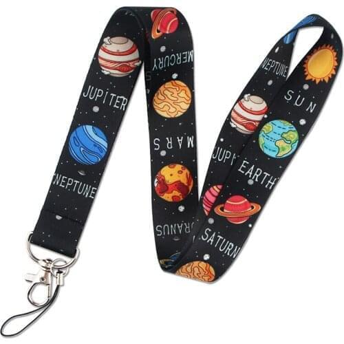 Starry planet Art Key Chain webbings ribbons Neck Strap for Phone Keys ID Card Cartoon Lanyards