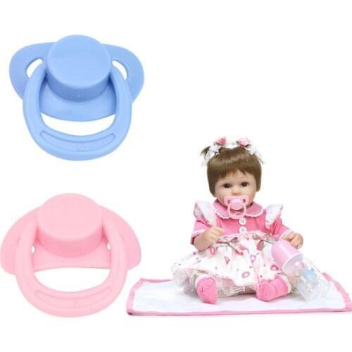 1PC New Dummy Pacifier For Reborn Baby Dolls With Internal Magnetic Accessories Magnetic pacifier blue pink baby pacifier