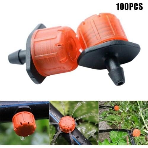 100 Pcs Adjustable Irrigation Misting Micro Flow Dripper Drip Head Garden Hose Sprinklers Watering Tool C1