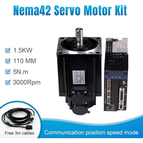 110ST-M05030+B2 220V 1.5KW AC Servo motor 3000RPM 5N.M. 1500W servomotor 3-Phase /Single phase ac drive Matched Servo Driver