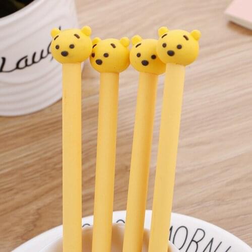 20 PCs Cute Bear Gel Pen Creative Learning Stationery Cartoon Yellow Bears Neutral Pen School Office Supplies Gifts Wholesale