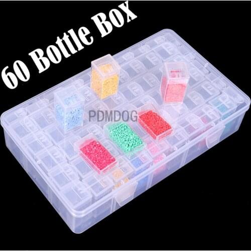 60 box mix and match Diamond Painting Boxes, Acrylic Organizer, Diamond Embroidery Accessories Storage Containers with Tray