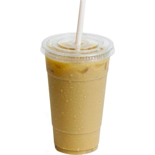 700ml (24 oz）Clear Plastic Cups With Lids for Iced Cold Drinks Coffee Tea Smoothie Bubble Boba, Disposable, Extra Large Size