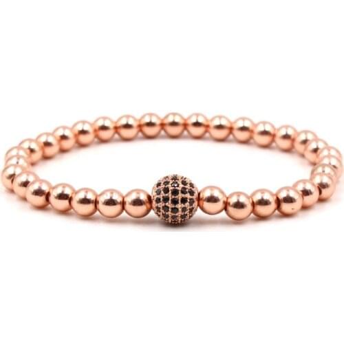 8mm xg432 gold silver ball bead micro pave cz zircon cubic zirconia Bracelet Chakra Macrame Charm Braided Copper Rope Bangles