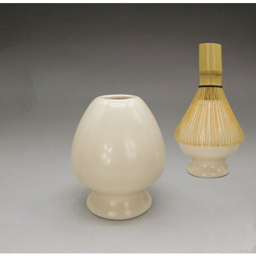 Beige Porcelain Japanese Matcha Whisk Holder Bamboo Chasen Stand Japan Tea Ceremony Tools GiftSet Whisk placer Artistic colorful