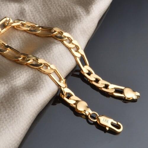 Wholesale Noble fashion silver color Gold color 8MM men Women Bracelet charm Elegant chain high quality jewelry H200
