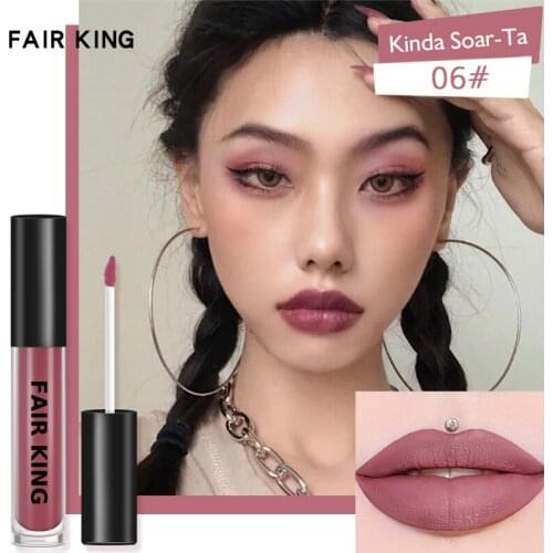 FAIR KING Mist Velvet Lip Glaze Waterproof Lip Makeup Easy To Wear Lip Gloss Matte Silky Lipstick Longlasting Comestic TSLM2