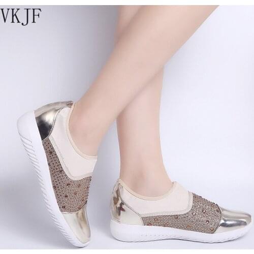 Glitter Loafers Casual Woman Flats Shoes Convenient Slip on Woman Flat with Shallow Platform Shoes Woman