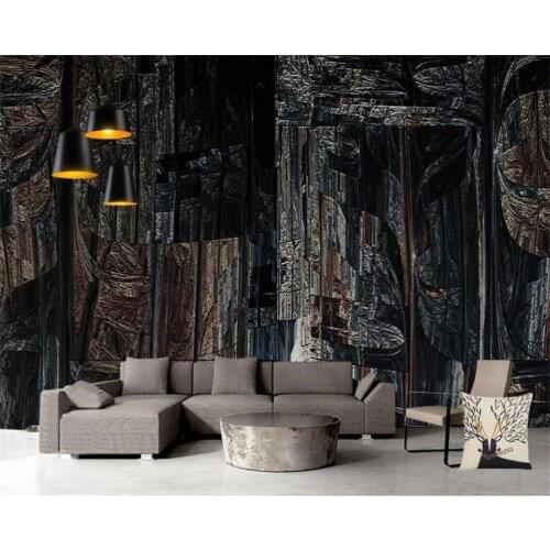 Wellyu Customized large wall painter with Nordic minimalist retro black geometric TV background wallpaper papel de parede