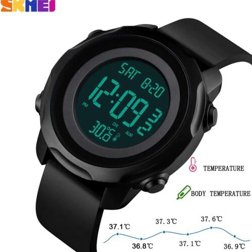 SKMEI Digital Men Watches Sports Chrono Body Ambient Temperature Alarm Clock Waterproof Electronic Male Wristwatch Montre Homme