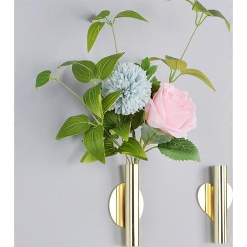 Wall Flower Arrangement Vase Abstract Minimalist Decor Plating Iron Vase Dried Flower Racks Flower Ornament Vase Decoration Home