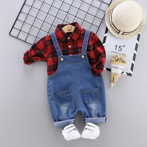 Kid Clothes Girl Sport Clothing Sets Boys Summer Clothes Children Plaid Tops+Pants 2Pcs Boys Clothing Sets Kids Toddler Outfits