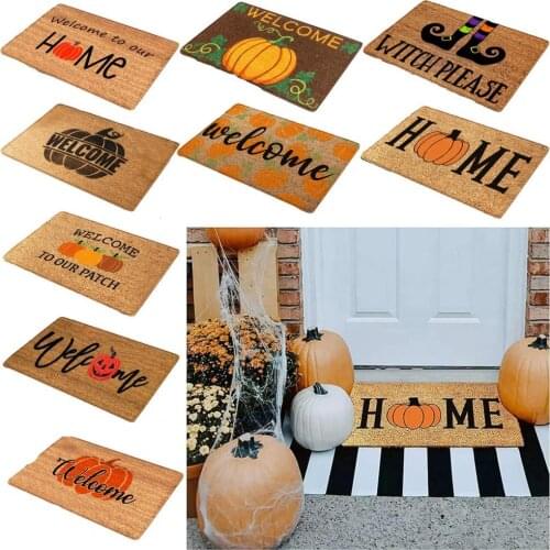 Door Mat Wear-resistant Practical Polyester Anti-slip Floor Carpet Pad Decorative Halloween Floor Pad Cushion Doormat for Home