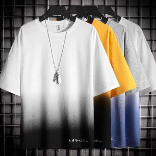 Harajuku Men Tshirt Short Sleeve Cool Casual T-shirt Male Pullover O-Neck Streetwear Tops Man Unisex Loose Breathable Sportswear