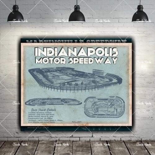 Indianapolis Motor Speedway Blueprint Race Track Print