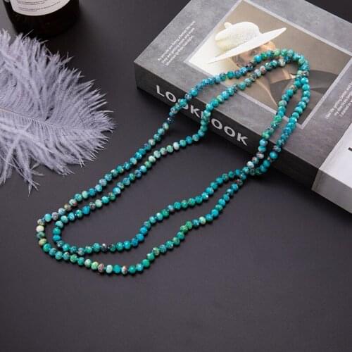 Classic Bohemian Jewelry 8mm Crystal Long Hand 60 Inch Knotted Glass Crystal Necklace for Women Red Black 16 Colors wholesale