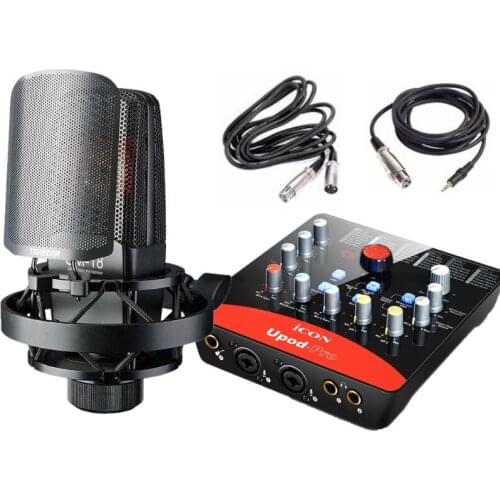 TAKSTAR SM-18 And ICON Upod Pro Condenser Microphone & USB Audio Interface Sound Card Kit , For Live Broadcast/Studio Recording