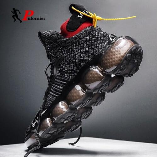 PULOMIES New Men Sport Tennis Shoes Luxury Breathable Running Sneakers Men Casual Walking Shoes Platform Sneakers Footwear