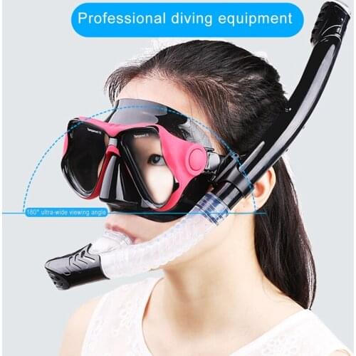 Diving Mask Snorkeling Mask Snorkel Tube Set Anti-Fog Swimming Goggles Snorkel Tube For Underwater Sports Camera