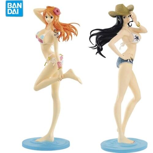 Bandai GLITTER GLAMOURS Anime Swimsuit Figure Robin Nami Sexy Young Girls Figurine Action Figure Kids Toys Collection Doll Gifts