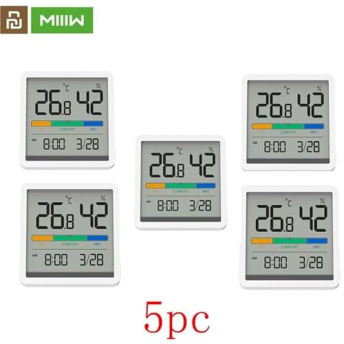 Miiiw Mute Temperature And Humidity Clock Home Indoor High-Precision Baby Room C/F Temperature Monitor 3.34inch Huge LCD Screen