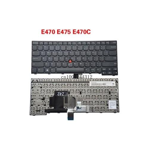 New English Laptop Keyboard For Lenovo Thinkpad E470 E470C E475 FRU 01AX040 US Keyboard