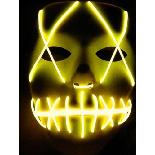 New Fashion EL Cosplay Halloween Cartoon Clown Mask For Mask Party night club Dj Masks ten color for option