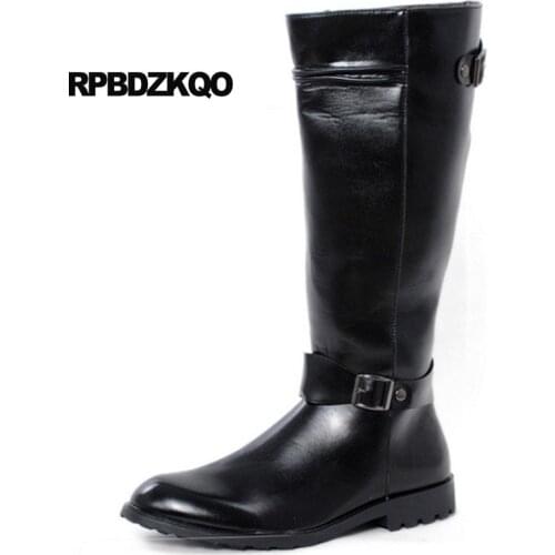 Shoes Italian Designer Men 2021 Black Footwear Retro Combat Boots Runway Military Zipper Fall Waterproof Fashion Army Mid Calf