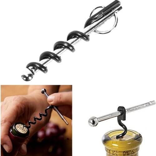Mini Stainless Steel Metal Corkscrew Portable Wine Bottle OpenerBottle Corkscrew Outdoor Keychain Wine Opener Kitchen Bar Tools