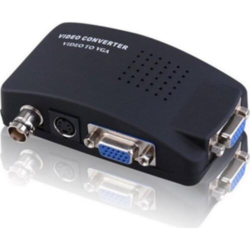 Portable BNC to VGA Video Converter Composite S-video Input to PC VGA Out Adapter Digital Switch Box For PC MACTV Camera DVD DVR