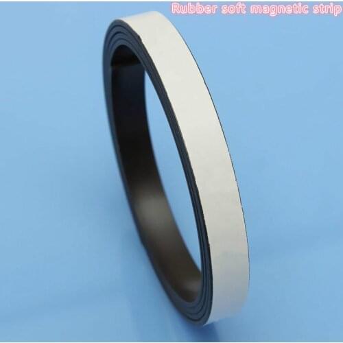 15mm*1mm/1M Self Adhesive Flexible Soft Magnet Magnetic Strip Rubber Magnets Tape for Crafts use ofoffice, home, school