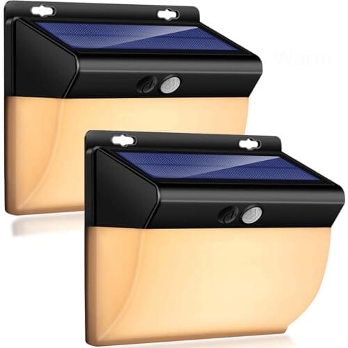 SLGOL 104 Led Solar Light Outdoor Security Waterproof Motion Sensor White Warm Light 270 Degrees Courtyard Decoration Lights