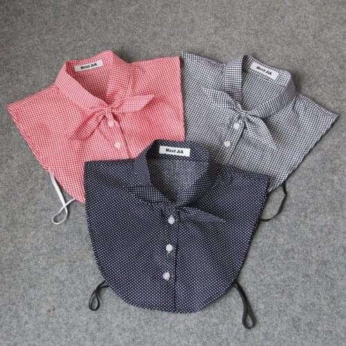 New sweater false necklace collar Light Warming Cotton elegant sweater Fake Saving Collar Cotton Scrub Plaid Shirt false collar