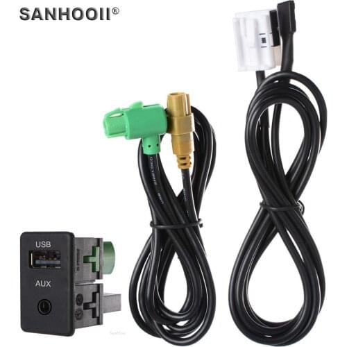 USB AUX Cable Wire + Adapter Audio Switch Plug For VW New Magotan POLO Touran Tiguan New Aagitar RCD510+ RNS315 RCD310+ RCD300