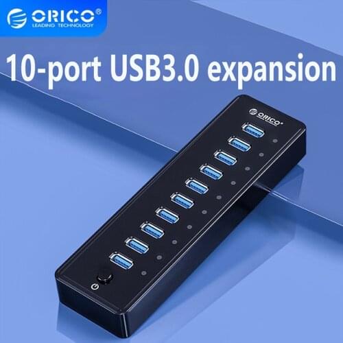 ORICO P10-U3 V1 Powered USB 3.0 HUB External USB Splitter Adapter 10 Ports USB Expander Computer Accessories For MacBook Laptop