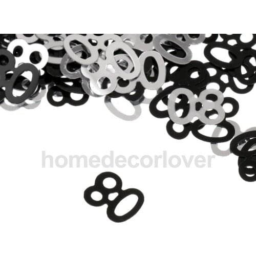Age 80 80th Birthday Wedding Anniversary Party Table Metalic Confetti Decoration Sprinkles Scatters