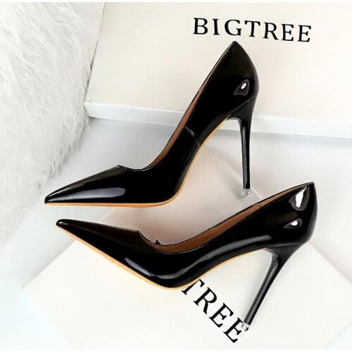 High Quality Ladies High Heels 10.5cm Black Pumps High Heels Wedding Shoes Nude Pumps Bridal Shoes Estiletos Mujer Women Pumps