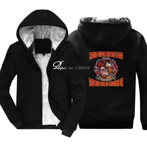 Winter Fashion Men Thicken Sweatshirt Fire Department Firefighter Dept Rescue Fireman Fighter Hoodie Hoody Coat Jacket