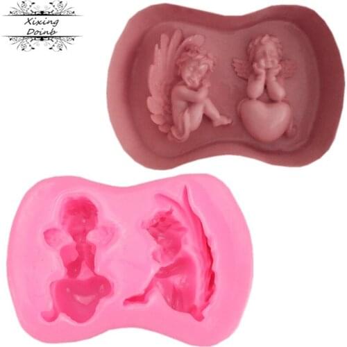 1Pcs Angel shaped silicone soft candy mold cake decorating tool Candy Chocolate Mold