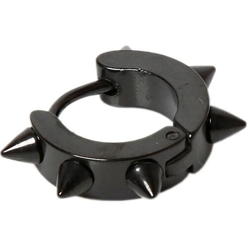1Pc 5 Styles Rock Punk Gothic Style Mens Stainless Steel Taper Hoop Spike Stud Earrings