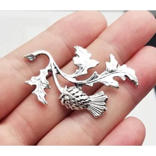 10pcs/lot--47x32x2mm, Antique silver plated Thistle charms,DIY supplies, Jewelry accessories