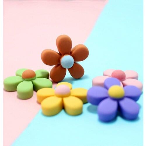 20Pcs Resin Flatback Ins Flower Kawaii Accessories DIY Cute Headwear Cabochon Phone Shell Craft Scrapbooking Embellishments