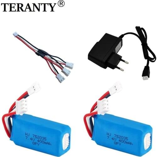 7.4v 400mah lipo Battery with charger For DM007 RC Airplane Quadcopter Helicopter Toy Spare Parts 2s for 7.4V Drone Battery