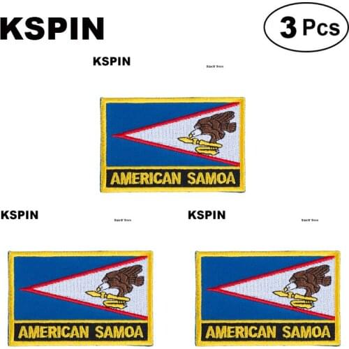 Amercian Samoa Rectangular Shape Flag patches embroidered flag patches national flag patches for clothing DIY Decoration