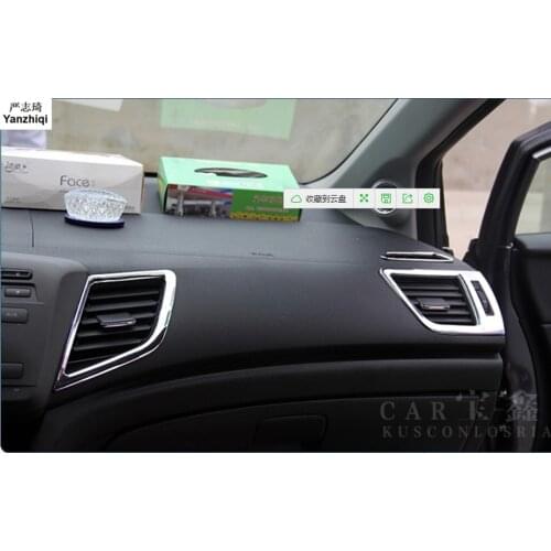 Free shipping 4pcs for HONDA CIVIC MK9 MK9.5 2012-2014 car stickers the front of air conditioning tuyere ABS Chromium Styling