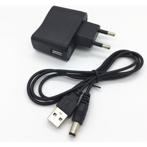 Free Shipping US AU EU UK Wall Charger & Cable Cord 5V 1A DC 5.5mm X 2.1mm Barrel Connector Power Cable Cord