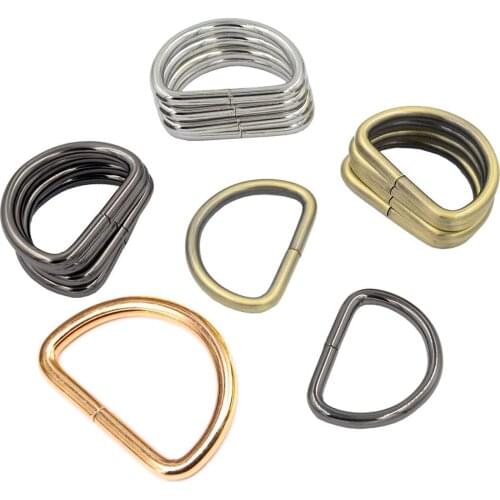 1-1/2 inch Thick Metal Webbing Keychain D Ring Leather Handbag Strap Loop Clasp D Buckles 3 Color (Total 15pcs)